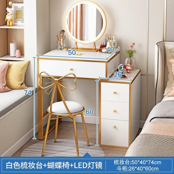 YICHANG Dressing Table With Mirror Light Luxury Style Vanity Table Bedroom Makeup Table With LED
