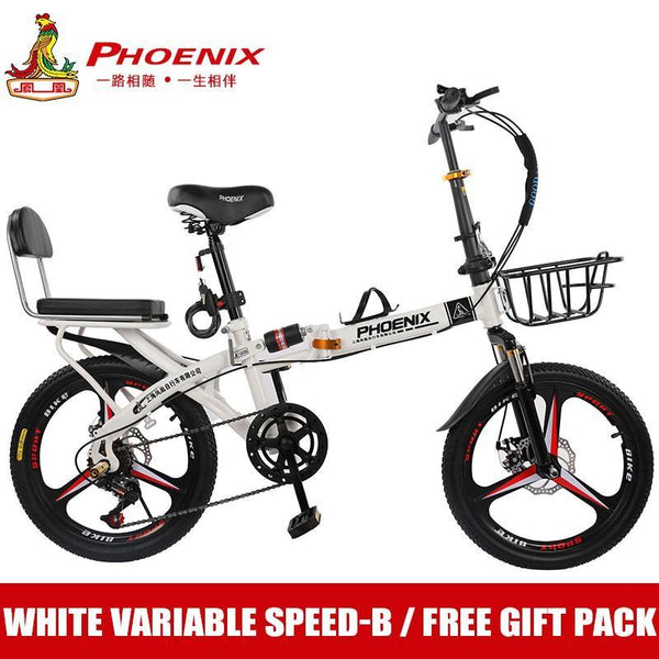 Phoenix Foldable Bicycle 7 Speed Variable Speed Foldable Bike High Carbon Steel Double Disc Brake
