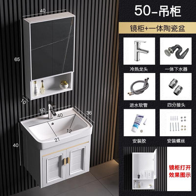 Vanity Cabinet Bathroom Space Aluminum Bathroom Cabinet Combination Wash Basin Wash Basin Small