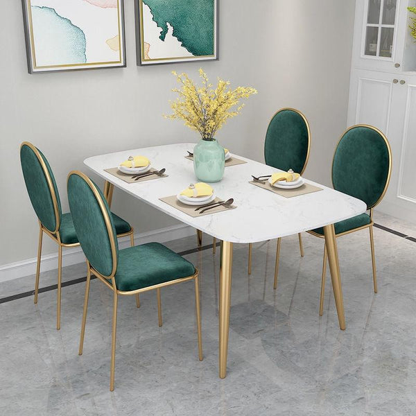 SENBIJU European Light Marble Household Small Family Tables and Chairs Combination Modern Simple