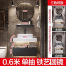 Marble Bathroom Cabinet Combined With Solid Wood Wash Basin Marble Washbasin