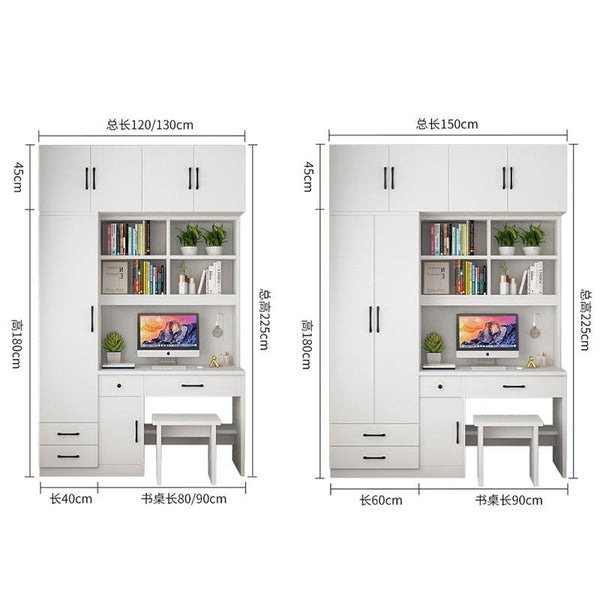 Kinbolee Wardrobe With Table Solid Wood Wardrobe Combination For Bedroom Small-family Furniture