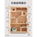 Solid Cat Cage Villa Wood Cat Cage Hold Luxury Villa Three Storey Super Large Nest Free Space