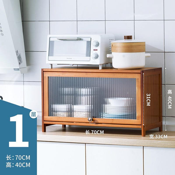 (EIYI) Kitchen Storage Cabinet Floor Multi-storey Cupboard Living Room Balcony Shelf With Door