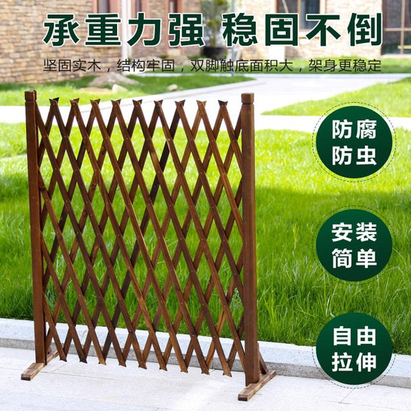 Wooden Fence Anti-corrosion Carbonized Retractable Wooden Fence Yard Fence Durable And Stable Yard