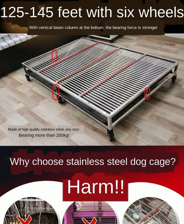 BOUSSAC Birdcage Stainless Steel Small, Medium Large Teddy German Shepherd Golden Retriever Samoyed