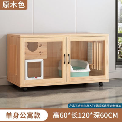 Solid Cat Cage Villa Wood Cat Cage Hold Luxury Villa Three Storey Super Large Nest Free Space