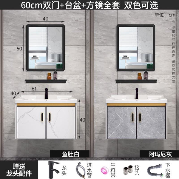 K.T Aluminum Alloy Mirror Cabinet Bathroom Cabinet Combination Small Cabinet Bathroom Integrated