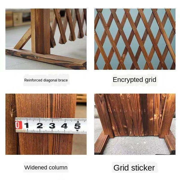 Outdoor Anticorrosive Wooden Fence Guardrail Telescopic Indoor Flower Garden Courtyard Decoration