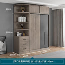 Wardrobe solid wood modern simple household bedroom sliding door integral cabinet economical storage