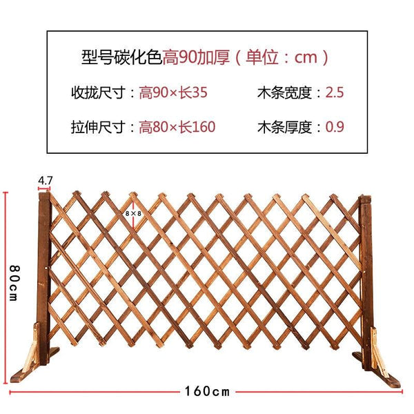 Outdoor Anticorrosive Wooden Fence Guardrail Telescopic Indoor Flower Garden Courtyard Decoration