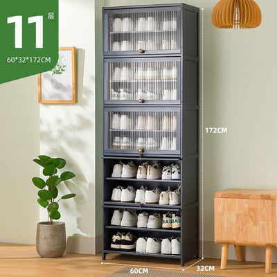 Shoe Cabinet Home Black Gray Shoe Cabinet 2022 New Flip Door Shoe Rack Cabinet