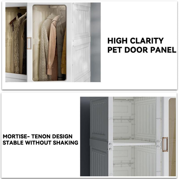 Arper Folding Wardrobe Bedroom Large Capacity Open Wardrobe Living Plastic Drawer Cabinet Foldable