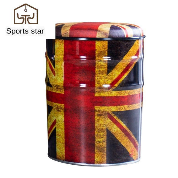 Dining Vintage Industrial Wind Chair Iron Bucket European Bar Change Shoe To Collect Storage Stool