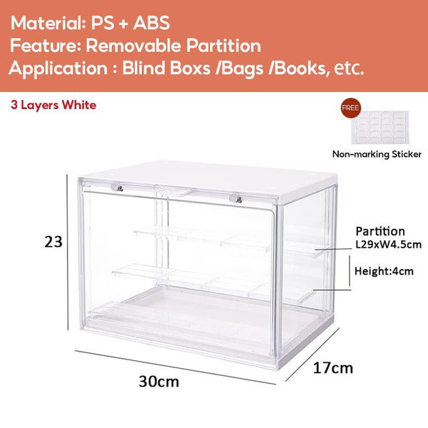 Popmart Display Box Acrylic Figurine Display Case For Blind box Lego With Display Shelf Transparent