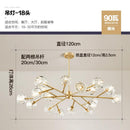 HJFA Living Simple Modern Bedroom Dining Room Crystal Glass Chandelier Magic Bean Light Luxury