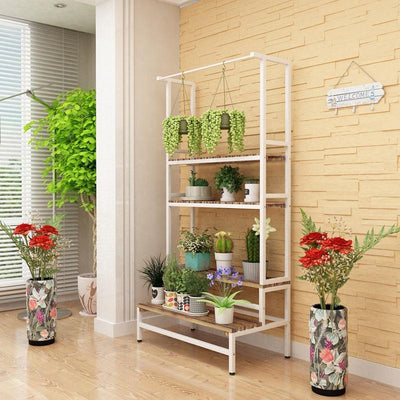 Terrace Ladder Solid Wood Carbide Iron Multi-layer Stand Multi-meat Hanging Spider's Floor Outdoor