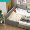 Children's Wide Plus Long Stitching with Guardrail Frame Single Male and Girl Board Pine Solid Wood