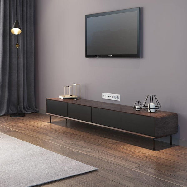 Nordic TV Cabinet Home Living Room Wall Mounted Solid Wood TV Console Modern Simple Light Luxury