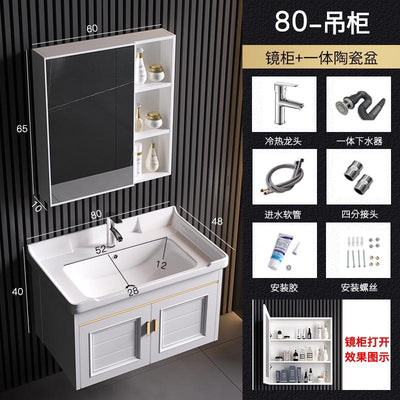 Vanity Cabinet Bathroom Space Aluminum Bathroom Cabinet Combination Wash Basin Wash Basin Small