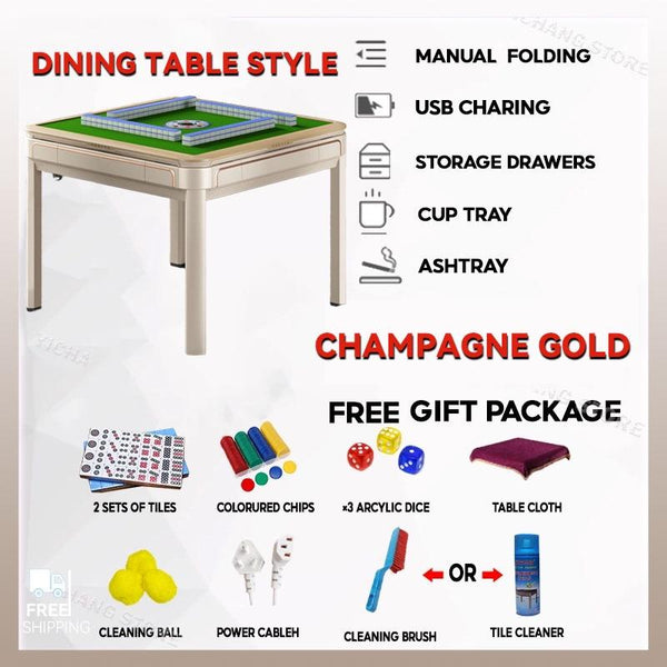 SHANJIE Automatic Mahjong Table Machine Foldable Roller Coaster USB Silent Singapore Style 3&4