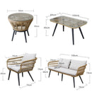 DF Outdoor 3 Seater Sofa Rattan Waterproof Set Balcony Courtyard Anticorrosive Furniture Rattan Sofa