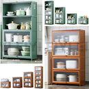 (EIYI) Kitchen Storage Cabinet Floor Multi-storey Cupboard Living Room Balcony Shelf With Door