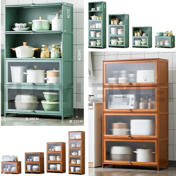 (EIYI) Kitchen Storage Cabinet Floor Multi-storey Cupboard Living Room Balcony Shelf With Door