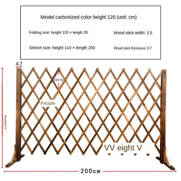 Outdoor Anticorrosive Wooden Fence Guardrail Telescopic Indoor Flower Garden Courtyard Decoration