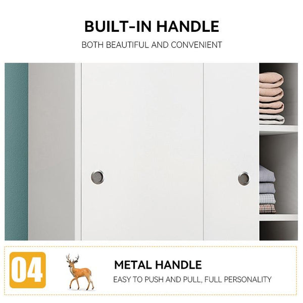 Kinbolee Nordic Wardrobe Sliding Door With Mirror Small Wardrobe Multi-smell Wardrobe