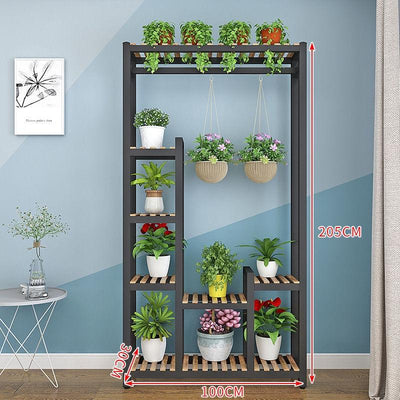 Indoor Screen Partition Living Room Xuanguan Green Flower Pot Rack Iron Floor-to-ceiling Multi-layer