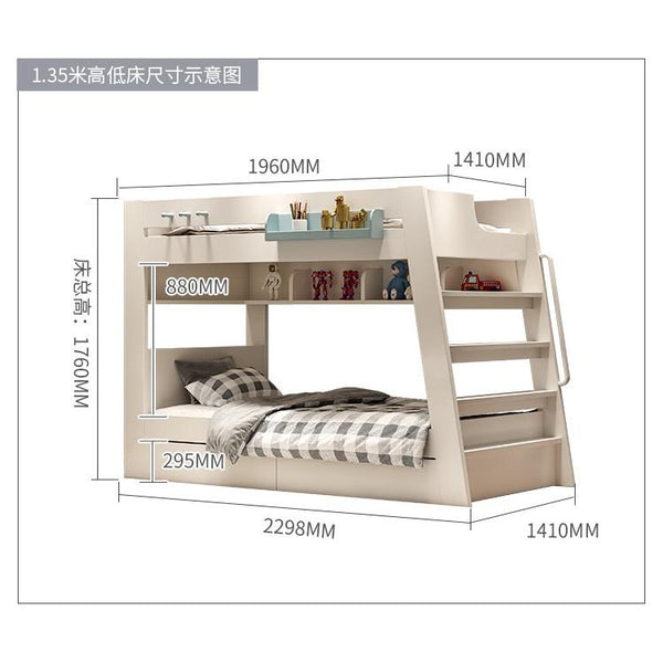 LAL Modern Double Decker Bed Frame Bunk Bed For Kids Adults Queen Bunk Bed With Drawer Mattress Set
