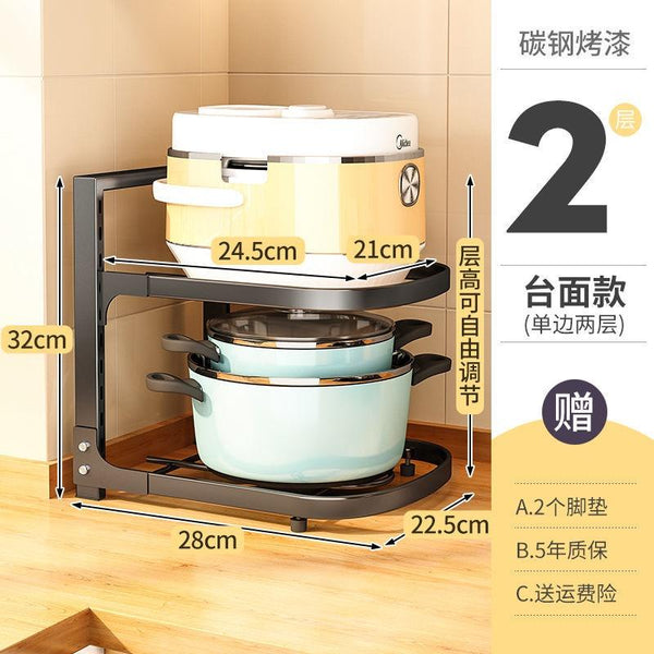 Kitchen pot rack multi-layer storage rack floor type household vegetable pot rack multi-functional