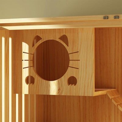 Pet Condo Cage Villa Luxury Double/Three-story Cat Villa Apartment Display Cabinet Household Solid