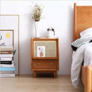 GC Rattan Bedside Table Modern Simple Bedside Cabinet Nordic Solid Wood Integrated Small Bedroom