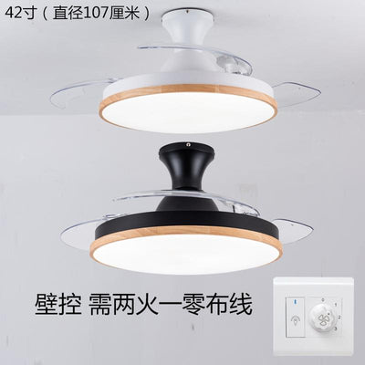 Ceiling invisible ceiling fan light ultra-thin LED telescopic folding fan light dining room living