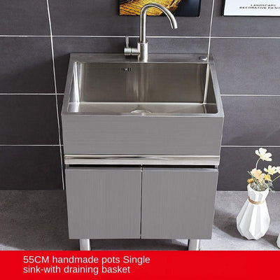 304 Sink Stainless Wash Pool Basin Steel Laundry Cabinet Bathroom Cabinets Washbasin Laundry Pool