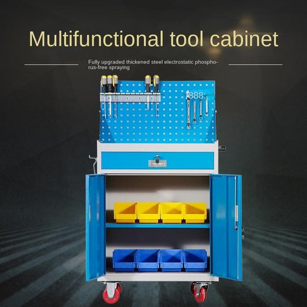 Syezyo Tool Box Trolley Cart Tool Thickened Iron Storage Cabinet for Heavy Workshop Auto Repair