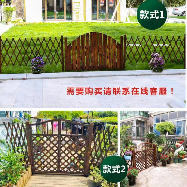 Wooden Fence Anti-corrosion Carbonized Retractable Wooden Fence Yard Fence Durable And Stable Yard