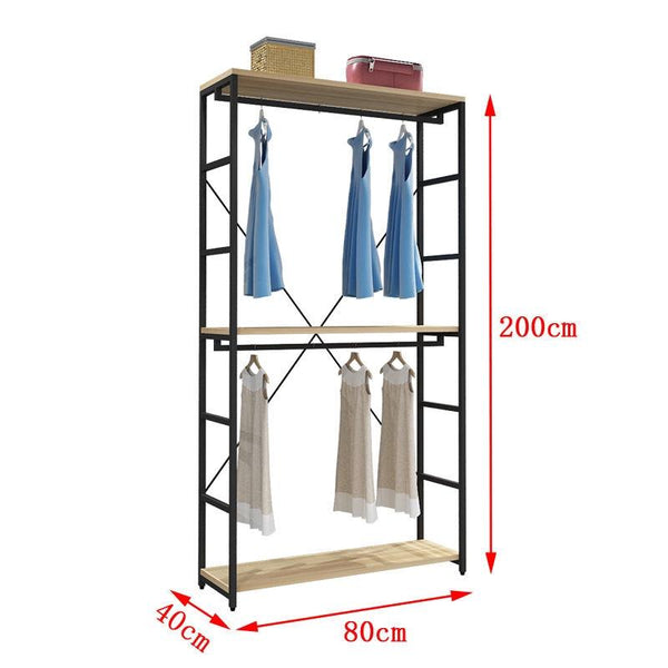 🔥🔥【Ready Stock】Bedroom Locker Cloakroom Double-decker Hanger Simple Style Home Open Floor-to-be