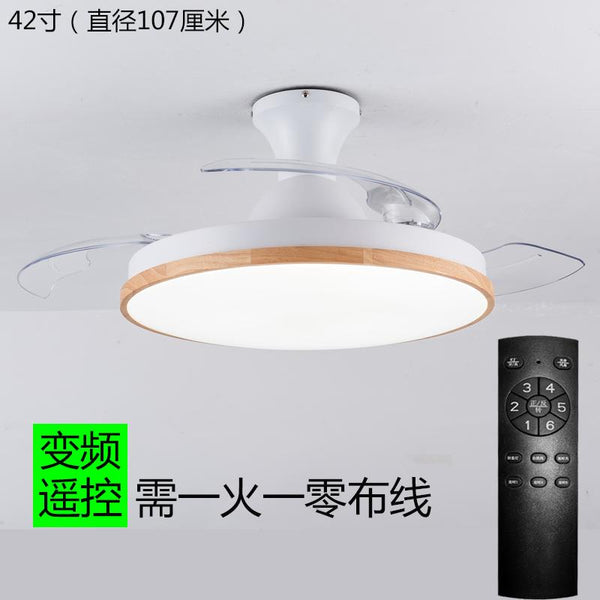 Ceiling invisible ceiling fan light ultra-thin LED telescopic folding fan light dining room living