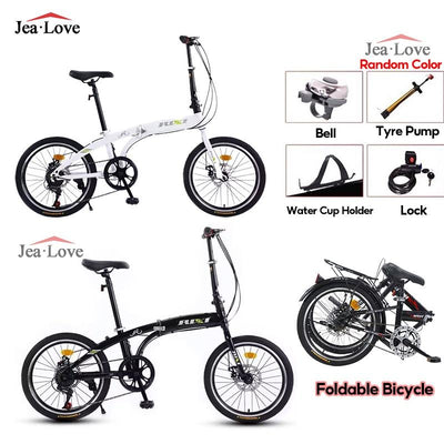 [SG READY STOCK] 20 Inch Foldable Bicycle 7-speed Variable Speed Bicycle High-carbon Steel Folding