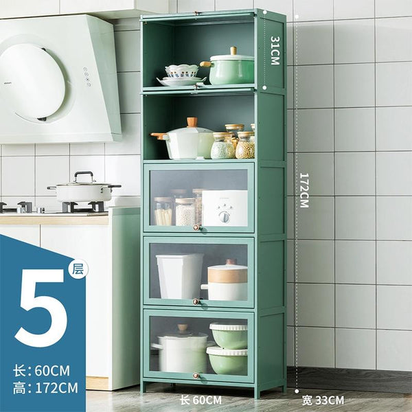 (EIYI) Kitchen Storage Cabinet Floor Multi-storey Cupboard Living Room Balcony Shelf With Door