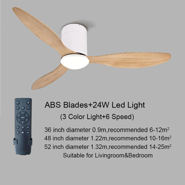 Ceiling Fan Tri-Color LED Light Remote Control Ceiling