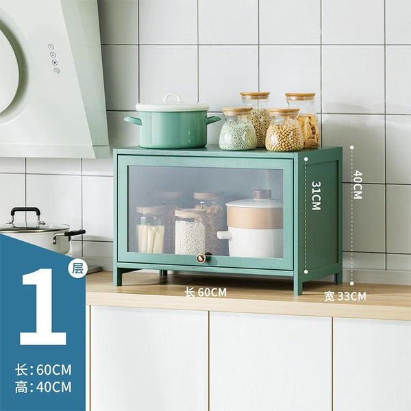 (EIYI) Kitchen Storage Cabinet Floor Multi-storey Cupboard Living Room Balcony Shelf With Door