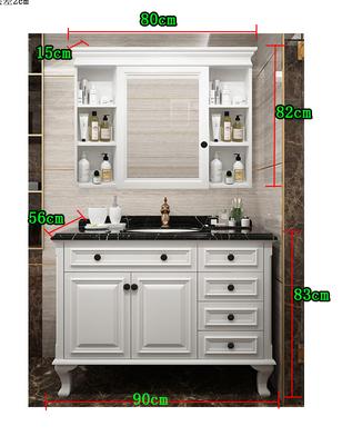 American Bathroom Cabinet Intelligent Mirror Cabinet Combination Bathroom Double Basin European Hand
