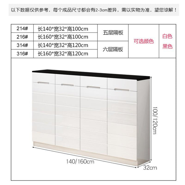 Shoe Cabinet Modern Paint White Large-capacity Locker Solid Wood Shoe Cabinet Ultra-thin Locker