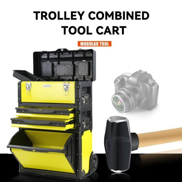Syezyo Tool Box Cart Multifunction Tool Cart Extension Multilayer Pull Rod Type Hardware Toolbox