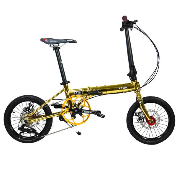 KOSDA KB1608-DZ Foldable Bicycle 16-inch LT-WOO 8-speed Variable Speed Bicycle Electroplated