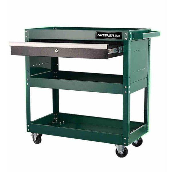 Syezyo Tool Cart Greenwood Auto Repair Tool Car Three Layer Trolley Multi Function Parts Car Mobile